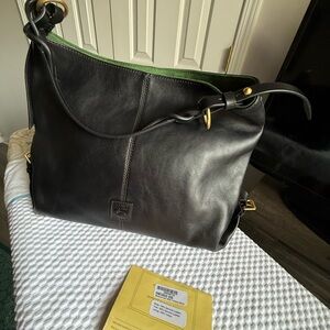 Dooney and Bourke Black Florentine Leather Medium Sac Shoulder  Bag